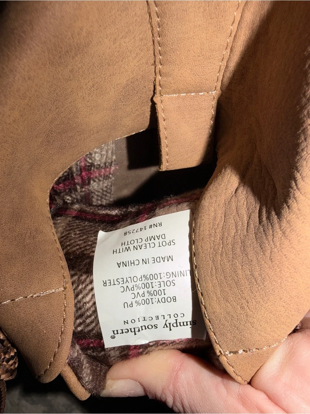 Simply Southern Brown Plaid Duck Boots Women’s Size 7